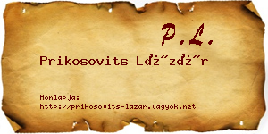 Prikosovits Lázár névjegykártya